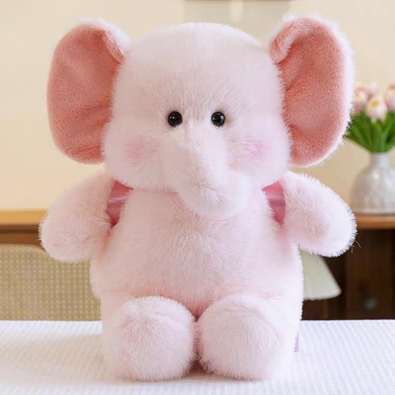 Cute Long-haired Backpack Elephant Plush Toy Doll Cartoon Little Elephant Pillow Children Sleep Comfort Exchange Doll