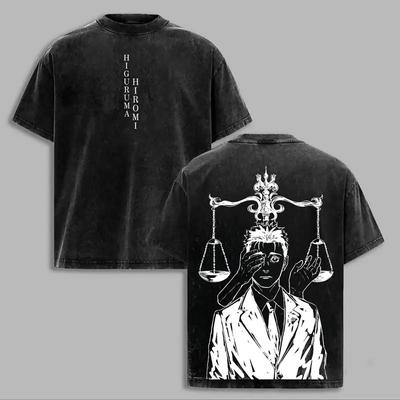 2026 Jujutsu Kaisen Higuruma Hiromi Printed Tee Men Women Washed Tshirt Manga Vintage T Shirt Harajuku Male Casual Tshirt Summer