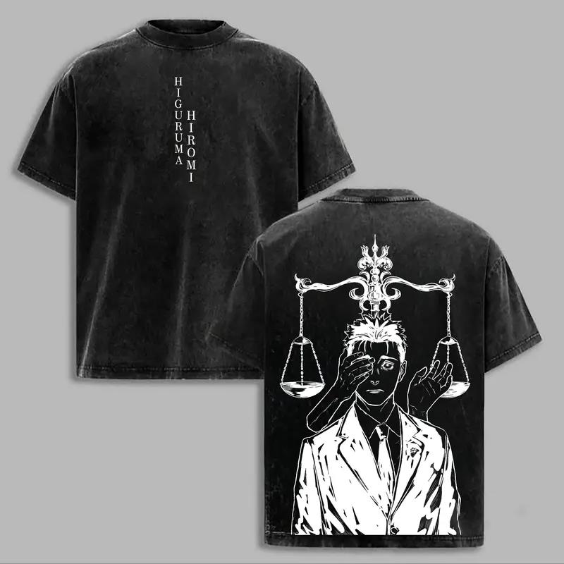 

Jujutsu Kaisen Higuruma Hiromi Printed Tee Men Women Washed Tshirt Manga Vintage T Shirt Harajuku Male Casual Tshirt S