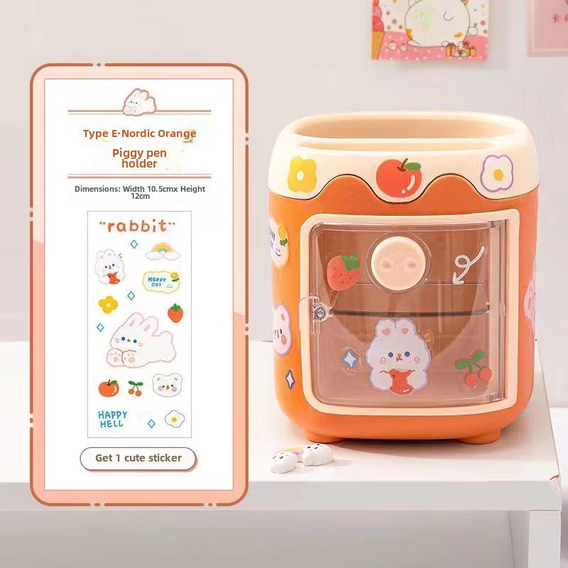 

Очаровательная подставка для ручек Piggy - вместительный настольный органайзер для студентов и детей