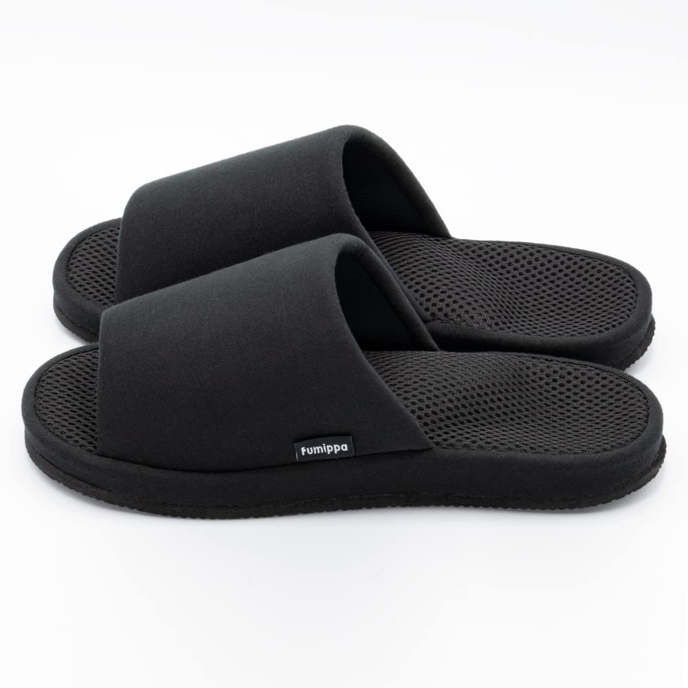 Alphax Health Foot Pressure Mega Pressurized Size Slippers, Point, Slippers, Black, L, 25.0-27.0cm