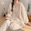 Plus Size Maternity Kimono Pajamas - Autumn/Winter Cotton for Postpartum & Breastfeeding