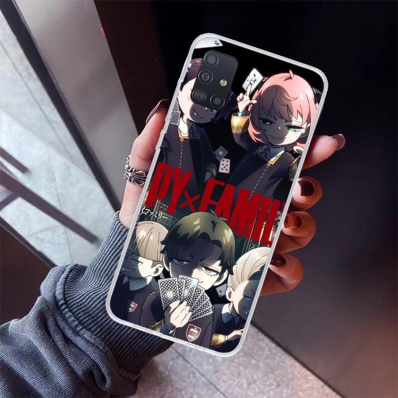 Anime S-Spy Family Anya Phone Case For Samsung Galaxy A12 A52S A42 A32 A22 A51 A50 Note 20 Ultra 10 S10 Plus A71 A70 A31 A30 A10