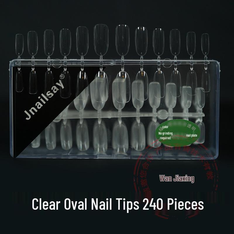 Boxed Nail Art Stickers: 500 Half & Full Cover Transparent Matte French Style Dual-Use Nail Tips