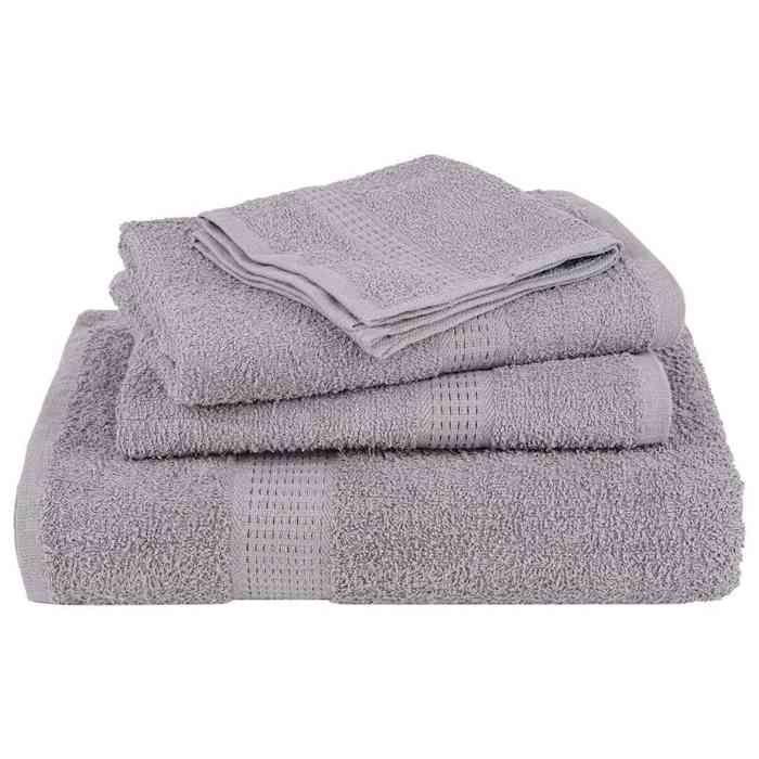 VidaXL Serviettes de douche 2 pcs gris 70x140 cm 360 g/m² 100% coton, serviette, ensemble de serviettes de bain, serviette 136833