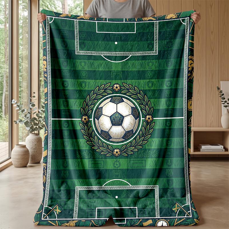 Soccer Field Artwork Theme blanket Lightweight Warm Flannel Blanket Decorative Throw Blanket for Home Decoration
