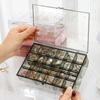 2 Layers Jewelry Storage Box Large Capacity Transparent Earrings Case Space Saving Dust-proof Jewelry Organizer Personal Use