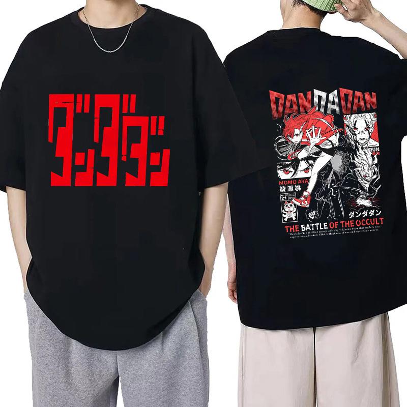 Retro Mange Men's T-shirt Japanese Anime Gothic T-shirt Dandadan Okarun90s Casual Loose T-shirt Versatile Streetwear