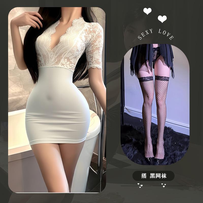 Pure Desire Temptation Sexy Lingerie Sexy Lace Suit Couple Flirting Hot Sexy Hip Wrap No-take Robe