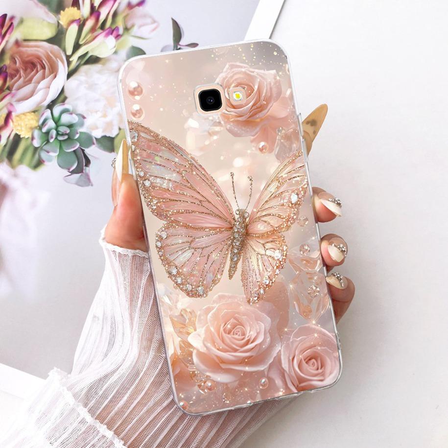 Case For Samsung Galaxy J4+ J4 Core 2018 Cover SM-J410F SM-J415F Clear Cases Fashion Flower Silicone Bumper For Samsung J4 Funda