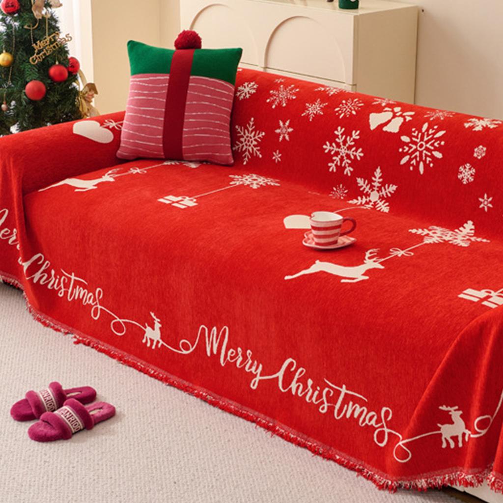 Christmas Chenille Sofa Covers Festival Decoration,All Seasons Blanket Sofa Towel,Living Room Sofa Cover,Anti-cat Scratch Cover
