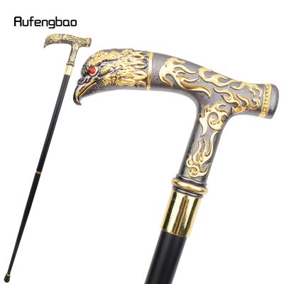 Bastón de Paseo Águila Negra Dorada Patrón Ojo Rojo Fiesta Moda Elegante Bastón Decorativo Cospaly Caña Pomo Báculo 90cm