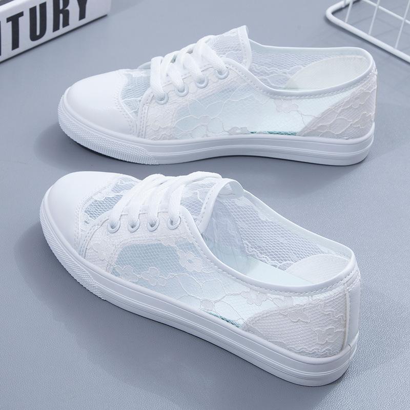 Fashion 2025 Summer New Mesh Breathable Casual Shoes Soft Sole Hollow Breathable Womens Sandals Fashion Versatile Casual Board Shoes