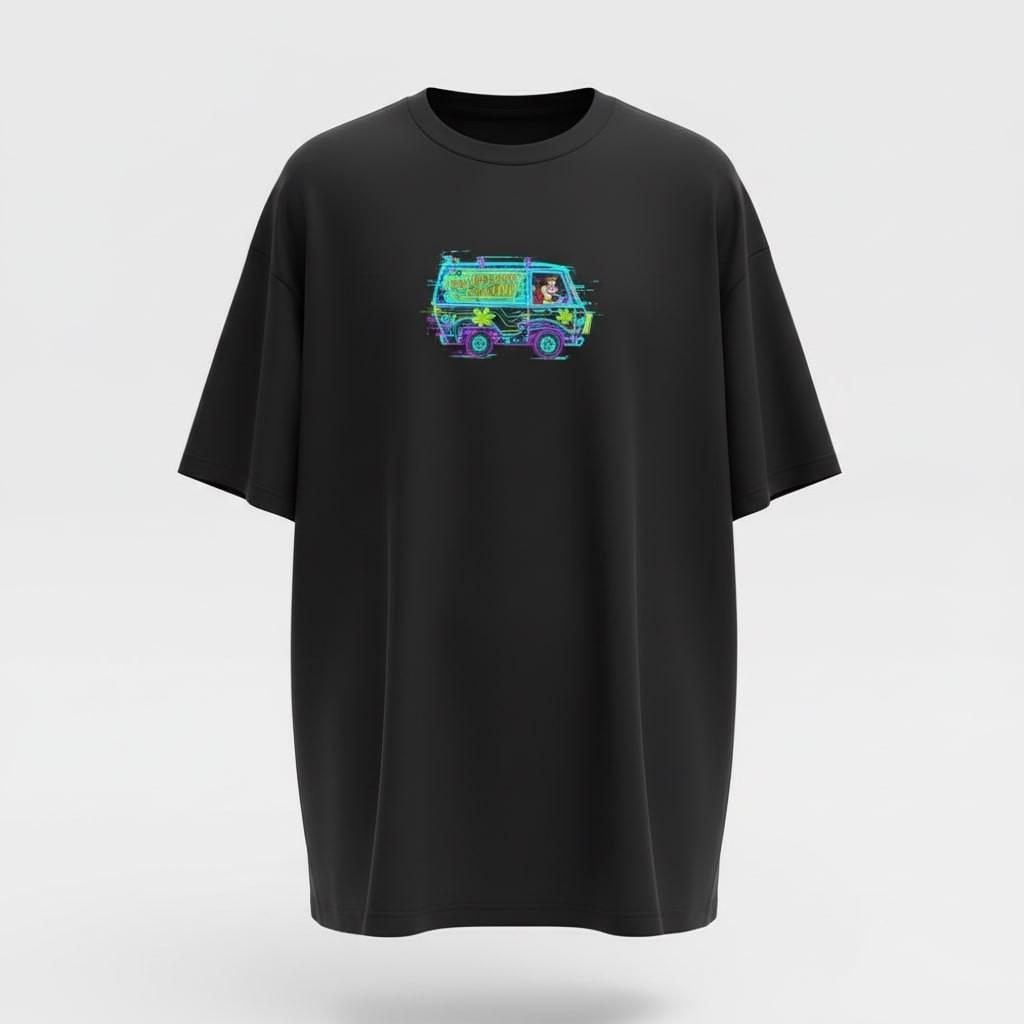 Mystery Van Cartoon Graphic Tee Minimalist Double Sided Shirt XXL
