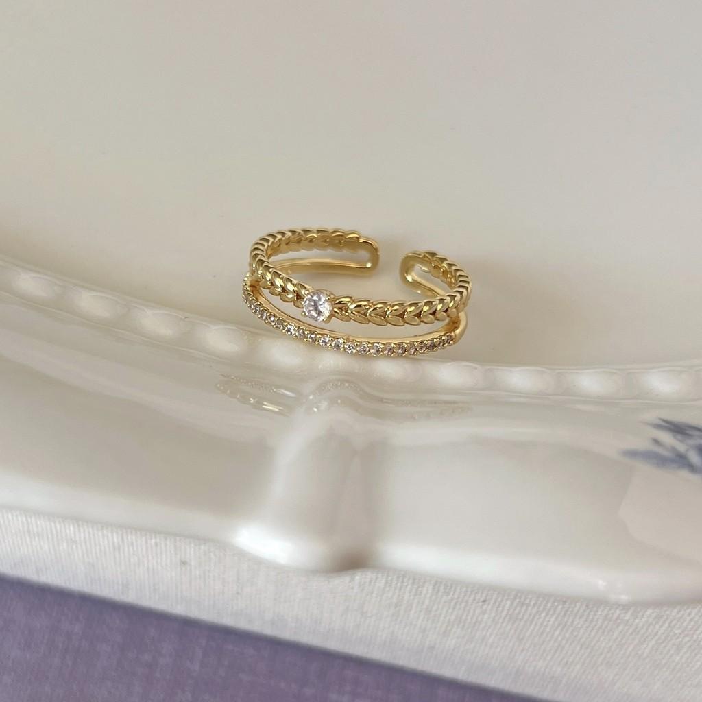 Captivating Iris French Violet Enamel Drop Ring With Brilliant Zircon For Women