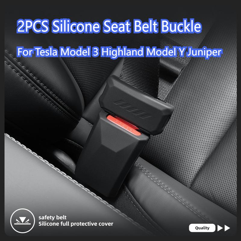 Car Seat Belt Anti Scratch Protector Case for Tesla Model 3+ Model Y/YL Juniper 2025 Seatbelt Buckle Cover Silicone Accessories