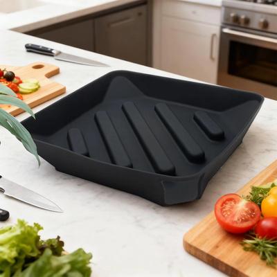 Silicone Dish Drain Pad Square Sink Sponge Holder Kitchen Gadget Dish Rack Mat  Cooking