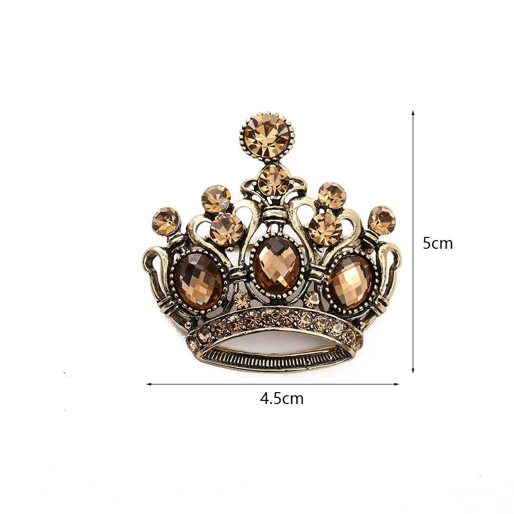 Crown Brooch Czech Diamond Temperament Dress Suit Shirt Button Collar Pin Lancet Pin Buckle