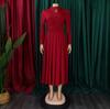 Elegantní Africké Šaty Sukně D3252 Nadměrná Velikost S Skládaným Vzorem