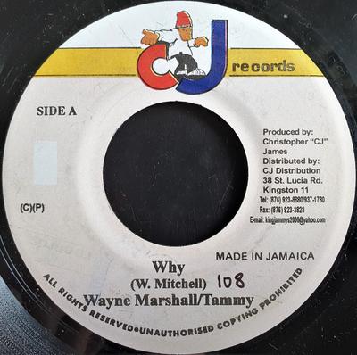 7inch Record WAYNE MARSHALL - Why NONE CJ Records Jamaica Reggae, Ska & Dub Used