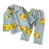 Kids' Flannel Pajama Set - Thick Coral Fleece Cardigan for Boys & Girls, Perfect for Autumn & Winter.
