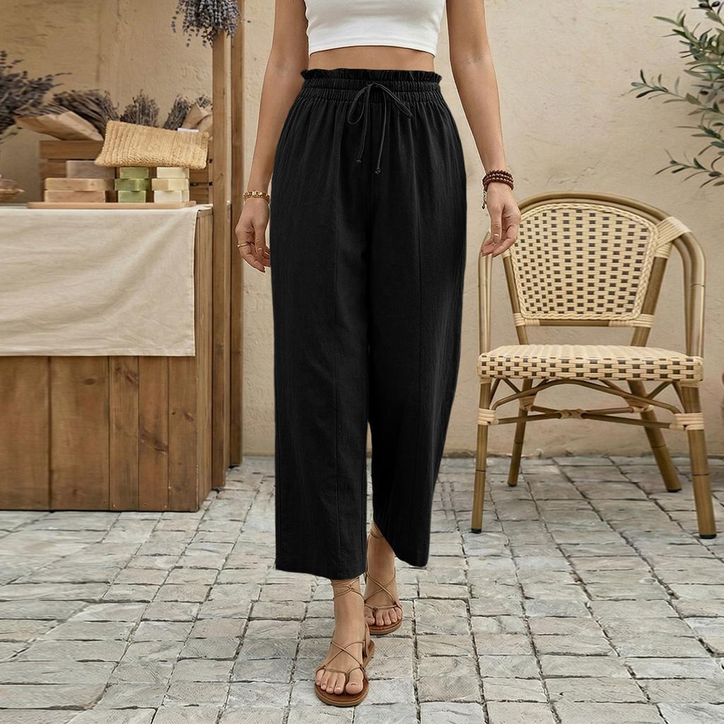 Womens Palazzo Pants Summer Casual Flowy Wide Leg Trousers Beach Travel Vacation Outfits