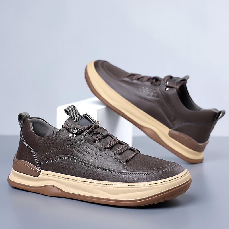 New Arrival Leather Sneakers Leisure Walk Men's Outdoor Shoes Soft Soled Casual Hiking Shoes Anti-skid Mountaineering Footwear