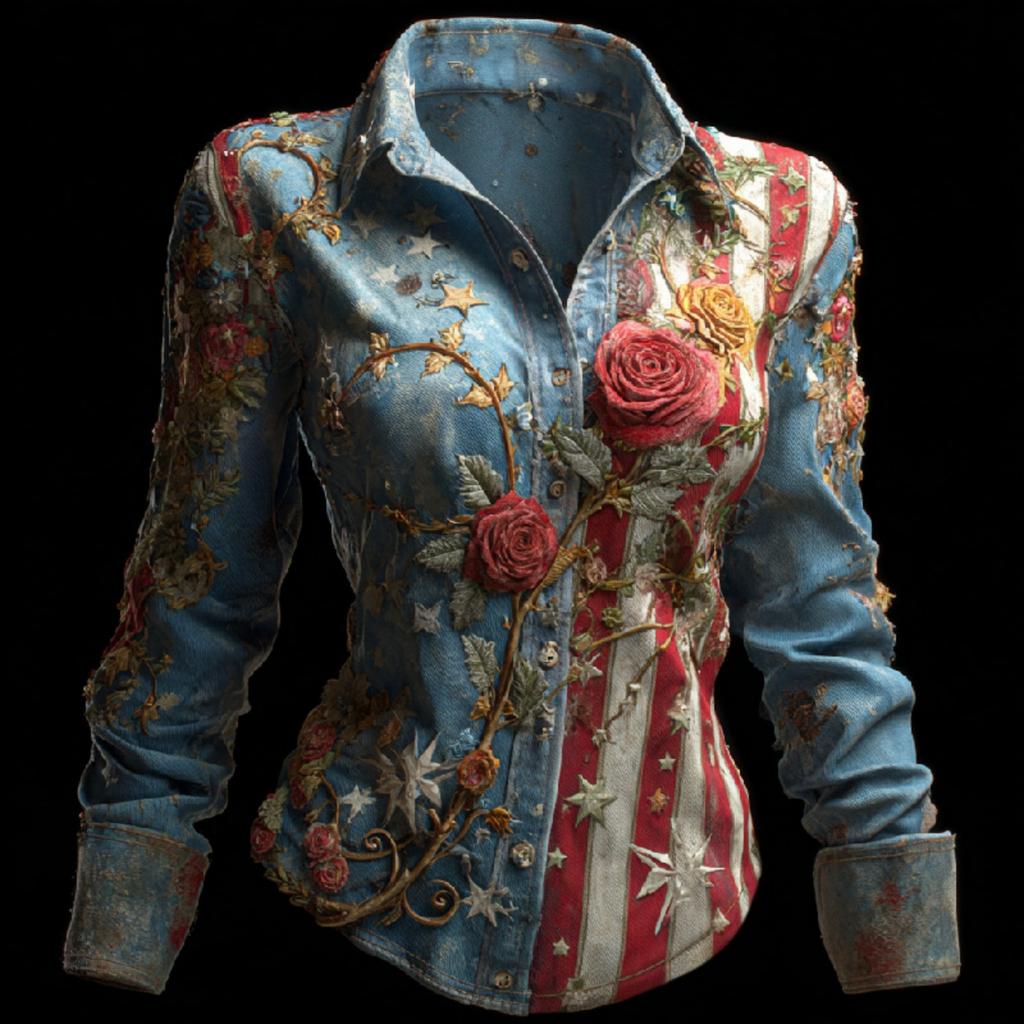 Camicia da donna, camicetta, stampa, bottoni, manica lunga, casual, basic, colletto, regolare