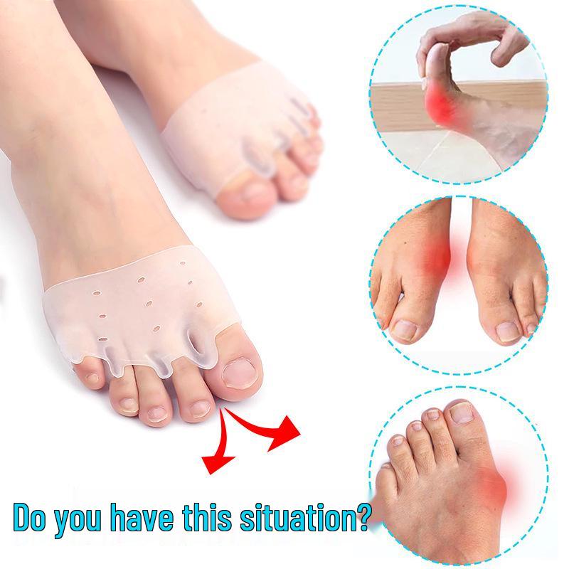 Five-Hole Honeycomb Forefoot Pad with Breathable Silicone for Pain Relief, Toe Correction, Bunion Separation, and Orthotic Support.