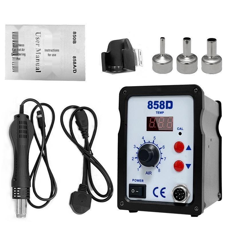 858D High-Power Hot Air Gun Desoldering Station with Adjustable Temperature & Digital Display for Professional Soldering Repair