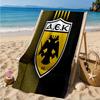Asciugamano da Spiaggia con Stemma Calcio Aek, Asciugatura Rapida, Facile da Curare, Adatto sia per il Fitness che per le Vacanze al Mare, Essenziale per lo Sport