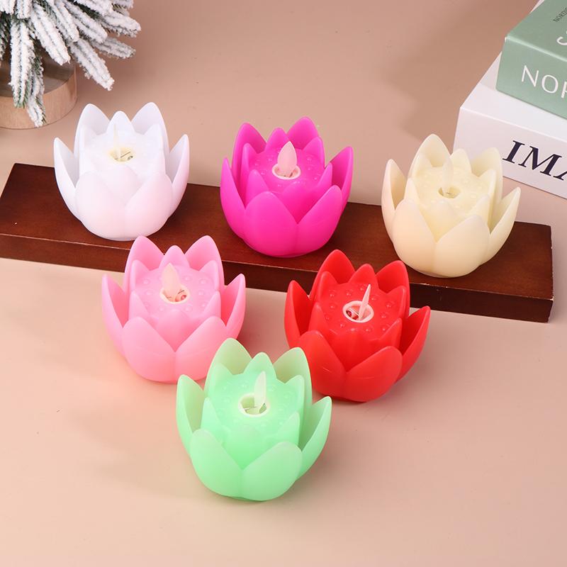 Lotus Lantern In Front Of The Temple Led Electronic Candle Lamp Buddhist Hall Lanterns Wishing Light Temple Festival Decoration