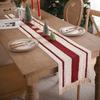 Table Runner Dark Red Stripes Table Decoration for Home Party Festival