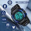Kids Watch for Boys 6-15 Years Old, Digital Sport Outdoor Multifunctional Chronograph LED 50M Waterproof Alarm Calendar Analog Watch