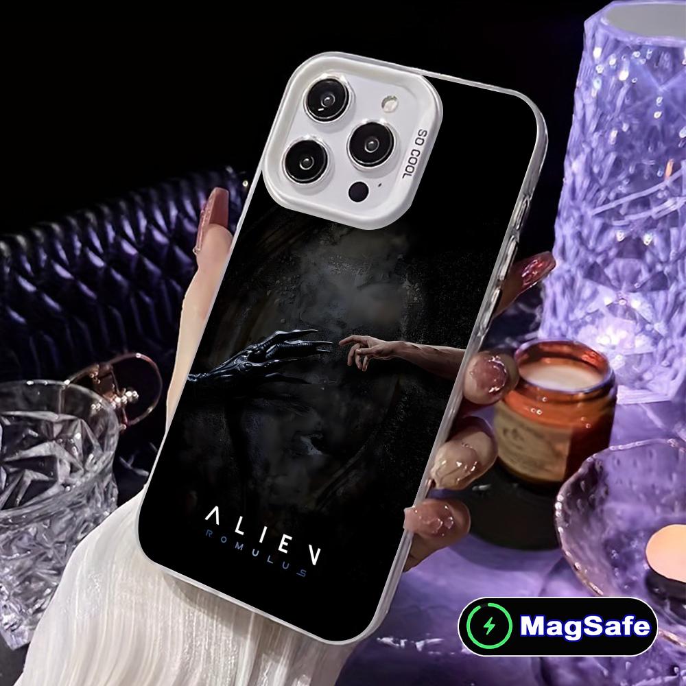 Alien Romulus Mobile Cell Phone Case for iPhone 17 16 15 14 13 12 11 X XR XS 8 7 Air Pro Max Plus White Translucent Cover