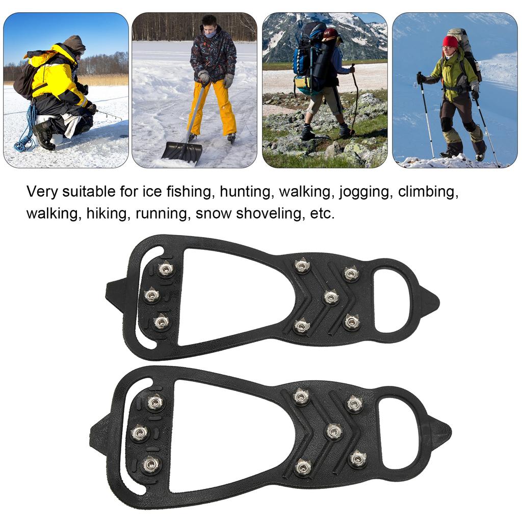 1 Pair of 8-Prong Ice Cleats for Ice Surfaces Ice Cleats for Walking on Ice and Snow 8-Prong Ice Cleats for Ice Skates