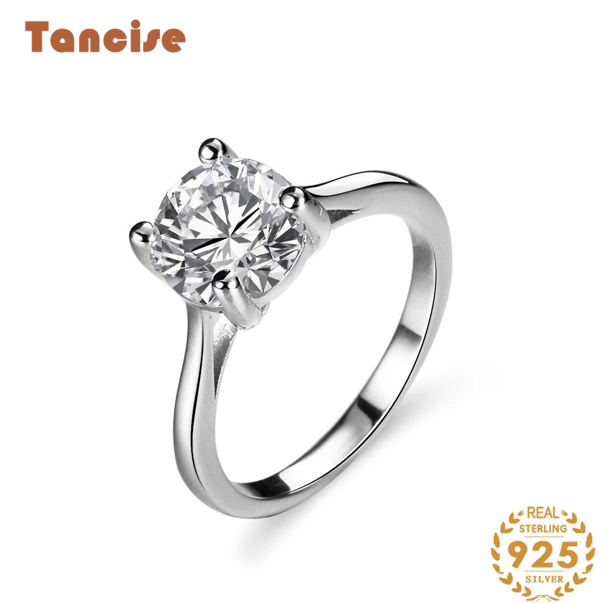Tancise klassischer Moissanit-Silberring für Damen, Schmuck, Hochzeitsversprechen, Party-Geschenk_voghion.com