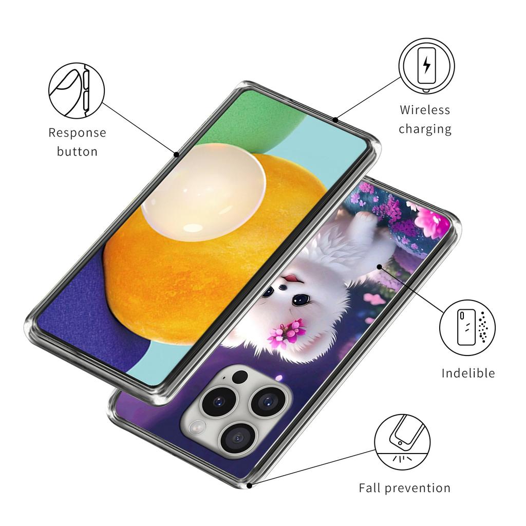 For iPhone 16 Pro Case Pattern Printed Shockproof TPU Phone Cover
