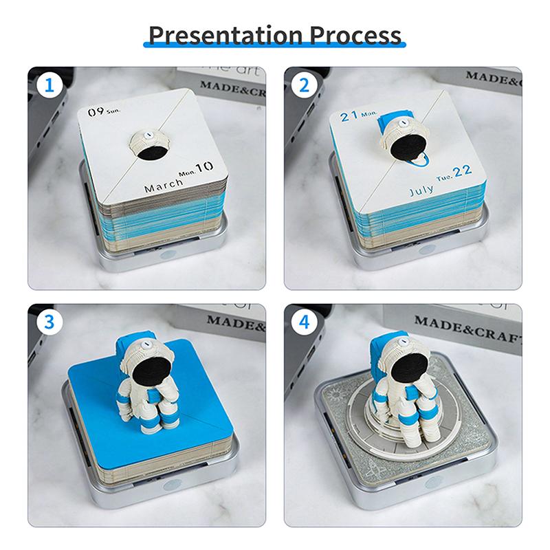 Tidsmätarkalender 2026 med ljus, 3D-kalender 2026, Gör-det-själv avrivbar tidmätarkalender, 3D-konstnärliga block, 3D-anteckningsblock
