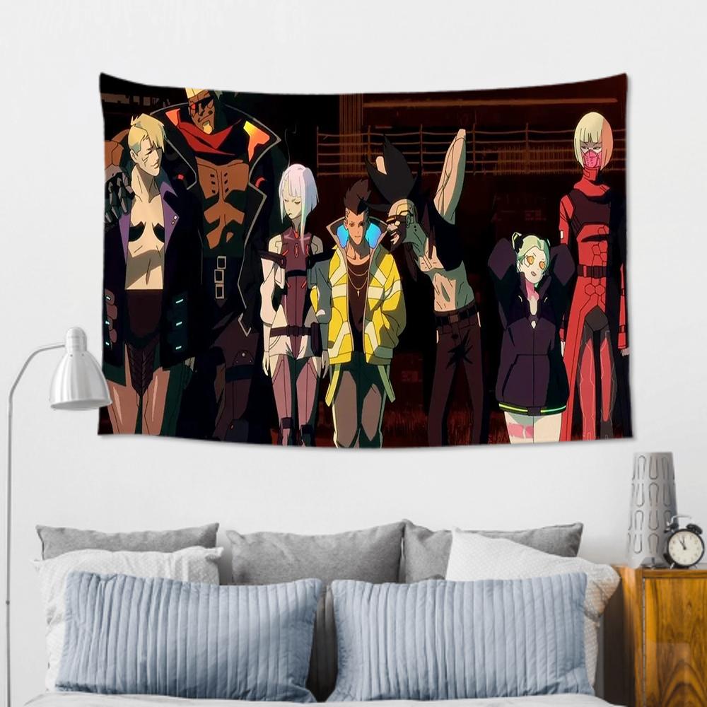 CCyberpunk EEdgerunners Tapestry Room Decor Wall Cloth Party Hanging Background Room Decor Baby Room