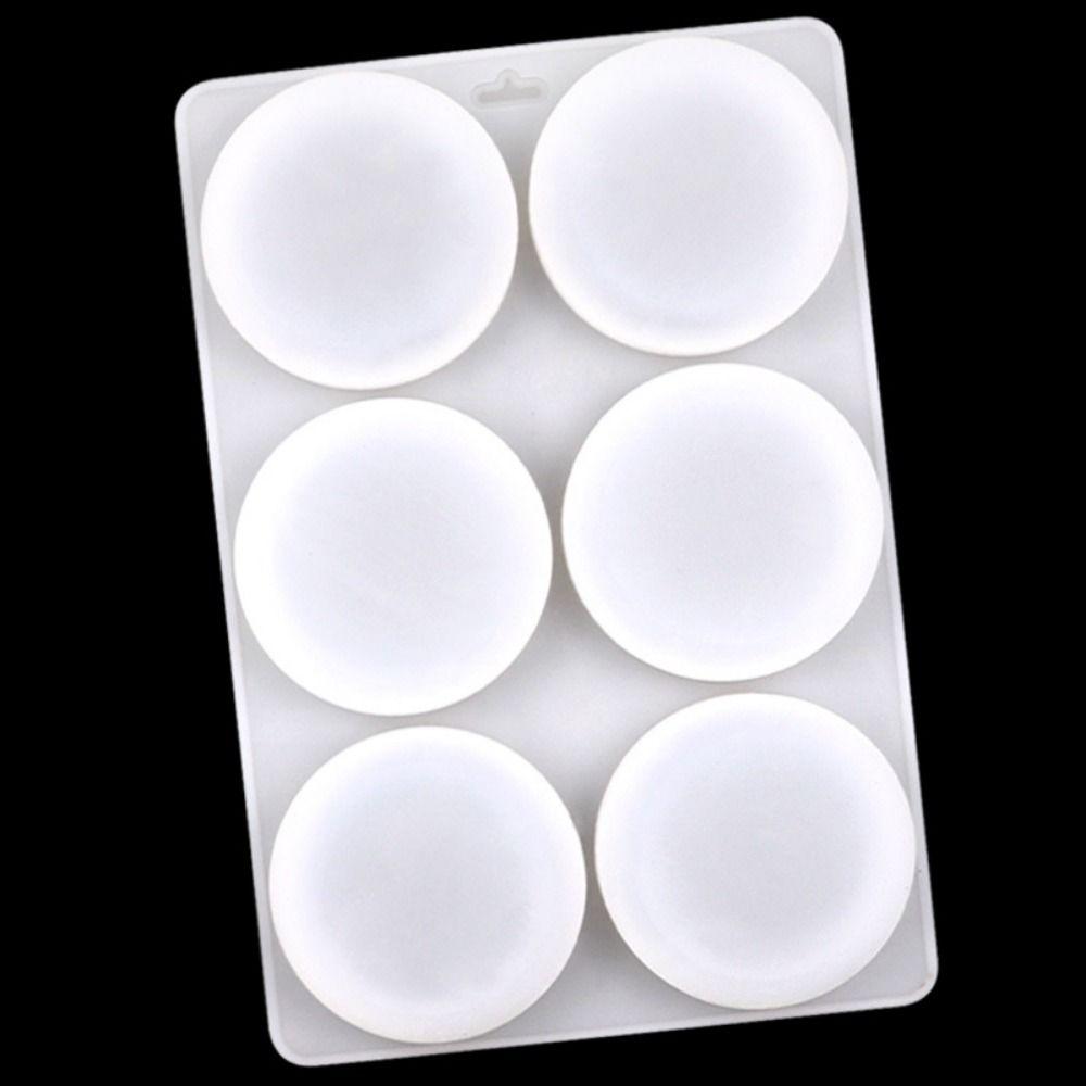 6 Holes Silicone Soap Mold Flat Bottom Soap Making Mold Round Silicone Mold Cake Decorating