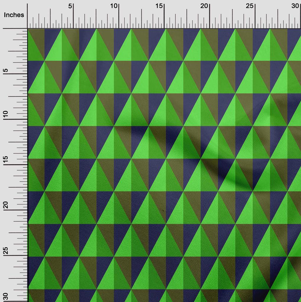 oneOone Cotton Flex Green Fabric Geometric Diy Clothing Quilting Fabric Print Fabric By Yard 40 Inch