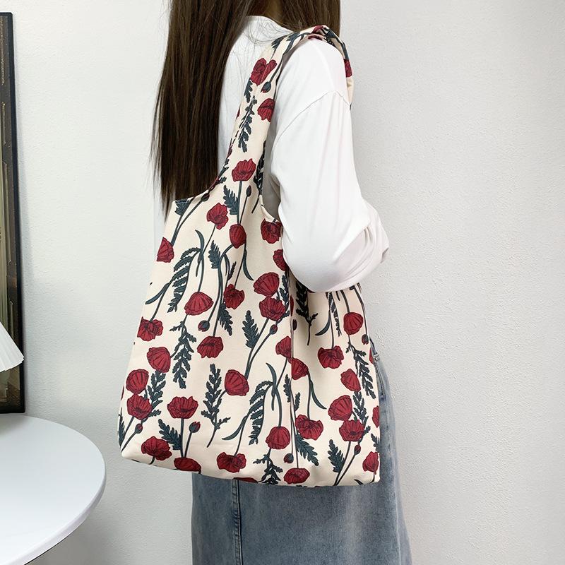 Summer Multi Pattern Retro Oil Painting Small Floral Canvas Bag One Shoulder Hand-held Large Capacity Vest Bag