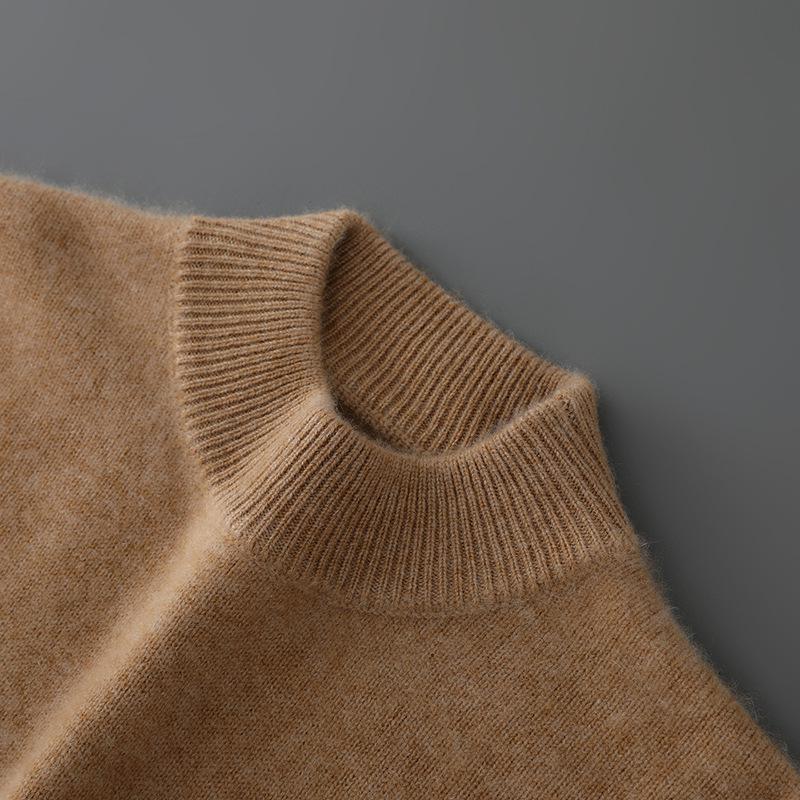 

Чоловічий светр 100% чиста вовна, з напіввисоким коміром, Business Casual, Теплий зимовий трикотаж M (115-130 lbs)