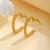 Love Shape Heart Earrings For Women Stainless Steel Ear Hoops Gold Plated Jewelry