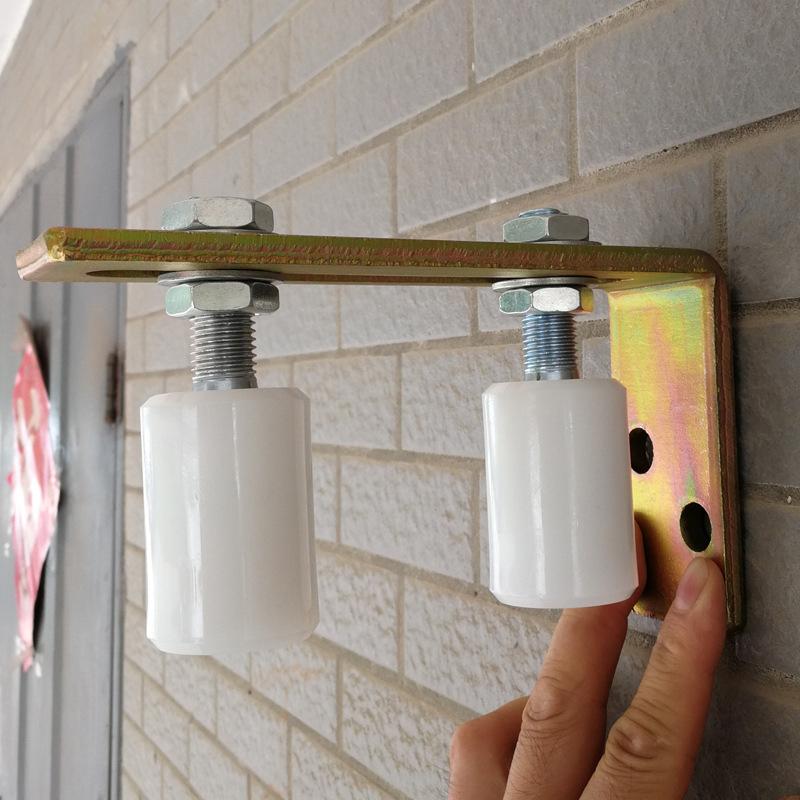 1Set Guide Wheel Patio Door Track Guide Rollers Sliding Door Guide Rollers With L-Pillar Bracket Adjustable Double Nylon Rollers