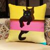 Black Cat Yellow Pillow Case Pillowcase, Double-sided Printed, Sofa Cushion, Bedroom Headboard Pillow