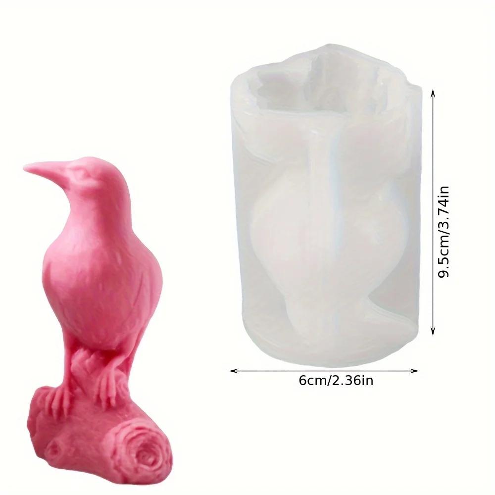 2026New Crow silicone mold, handcrafted scented candles, creative 3D crows, desktop birds, home decoration, new style