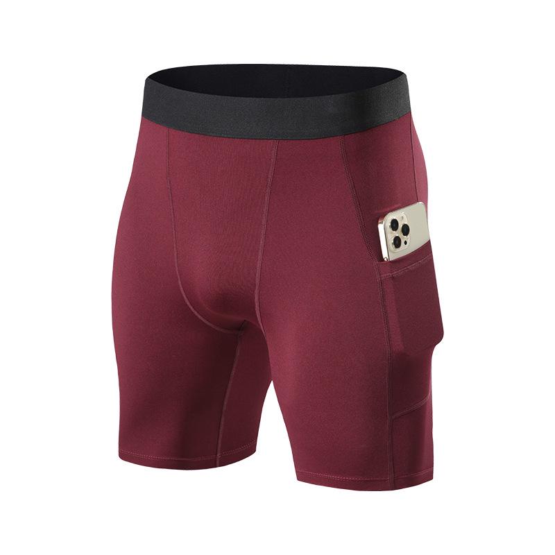 

Men s Quick-Dry Compression Shorts - Elastic, Breathable Sportswear for Running, Basketball, and Fitness. L вина червоного кольору