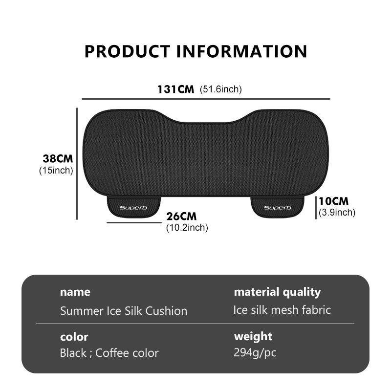For Skoda Summer Multifunctional Car Seat Cushion Storage Pocket Ice Silk Breathable Covers Superb MK3 Derivative VisionS Yeti
